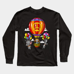 Hippie Peace Sign Air Balloon Long Sleeve T-Shirt